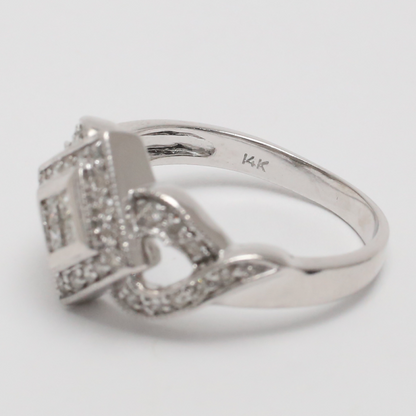 Inel cu Diamante din Aur Alb 14k