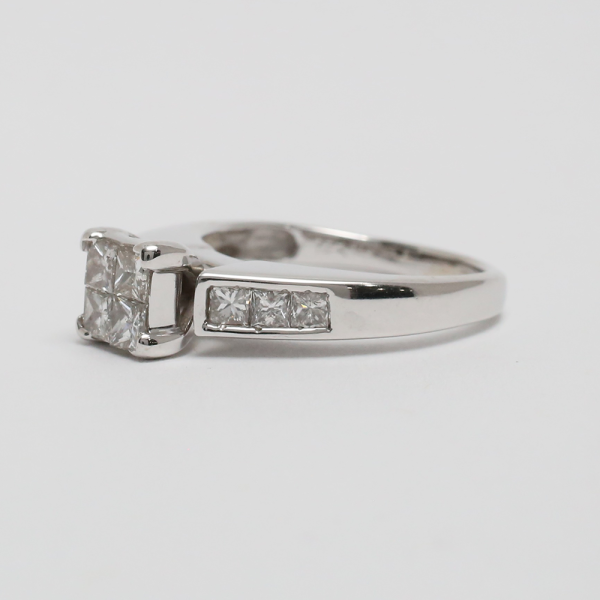 Inel cu Diamante din Aur Alb 14k