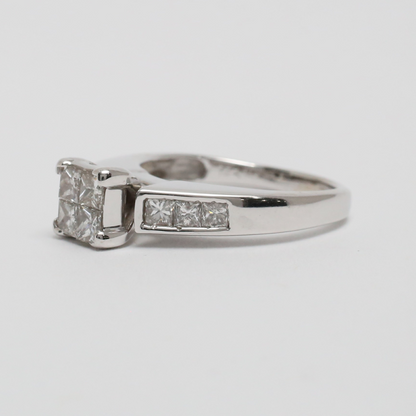 Inel cu Diamante din Aur Alb 14k