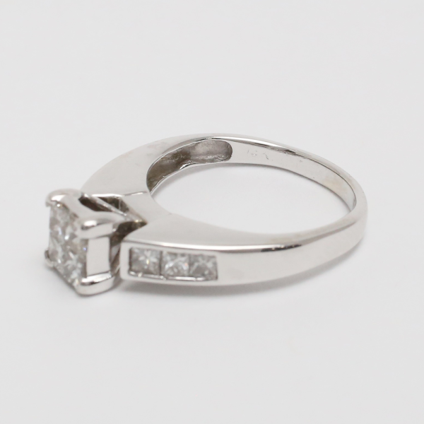 Inel cu Diamante din Aur Alb 14k