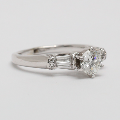 Inel cu Diamante din Aur Alb 14k