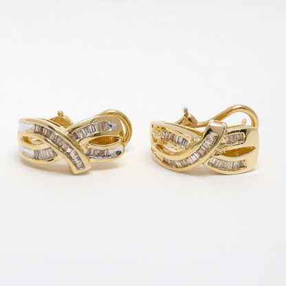 Cercei cu Diamante din Aur Galben 14k