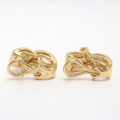 Cercei cu Diamante din Aur Galben 14k