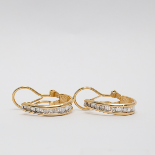 Cercei cu Diamante din Aur Galben 14k