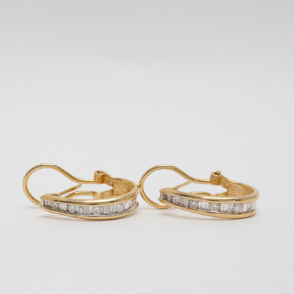 Cercei cu Diamante din Aur Galben 14k