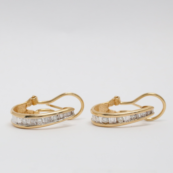 Cercei cu Diamante din Aur Galben 14k