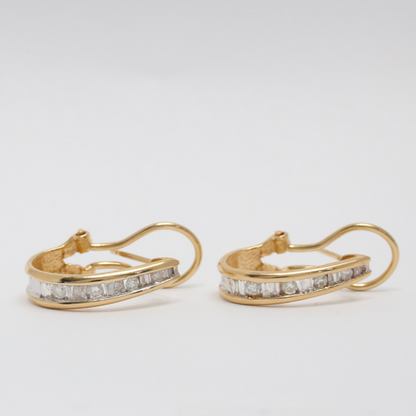 Cercei cu Diamante din Aur Galben 14k