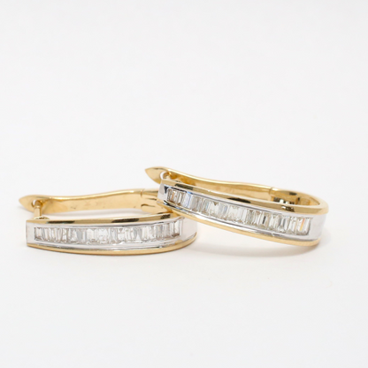 Cercei cu Diamante din Aur Galben 14k