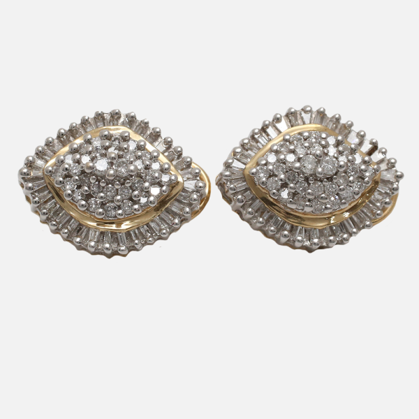 Cercei cu Diamante din Aur Galben 14k